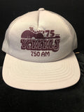 Vtg Country 75 KMMJ 750 AM Trucker Hat Snapback Light Gray0