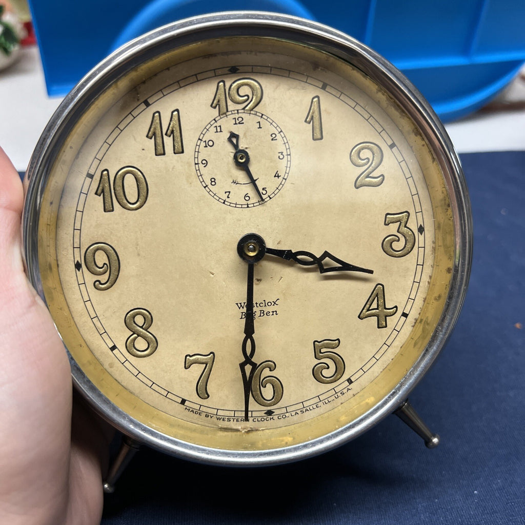 Beautiful Vintage Westclox “Baby Ben” Clocks Nickel plated ? alarm clocks5
