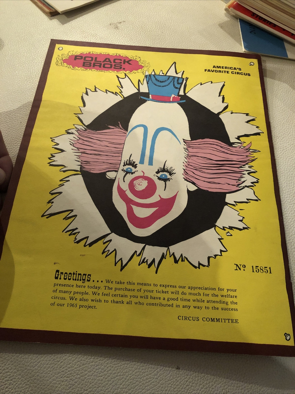 Polack Brothers  Circus Advertising Program 19654