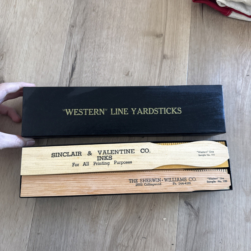 Vintage Rare Salesman Sample Advertising Yardstick Box Lot0