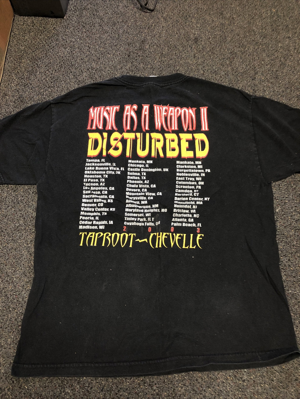 Vintage 2003 Taproot Chevelle Disturbed Music As A Weapon II Tour Shirt Large3