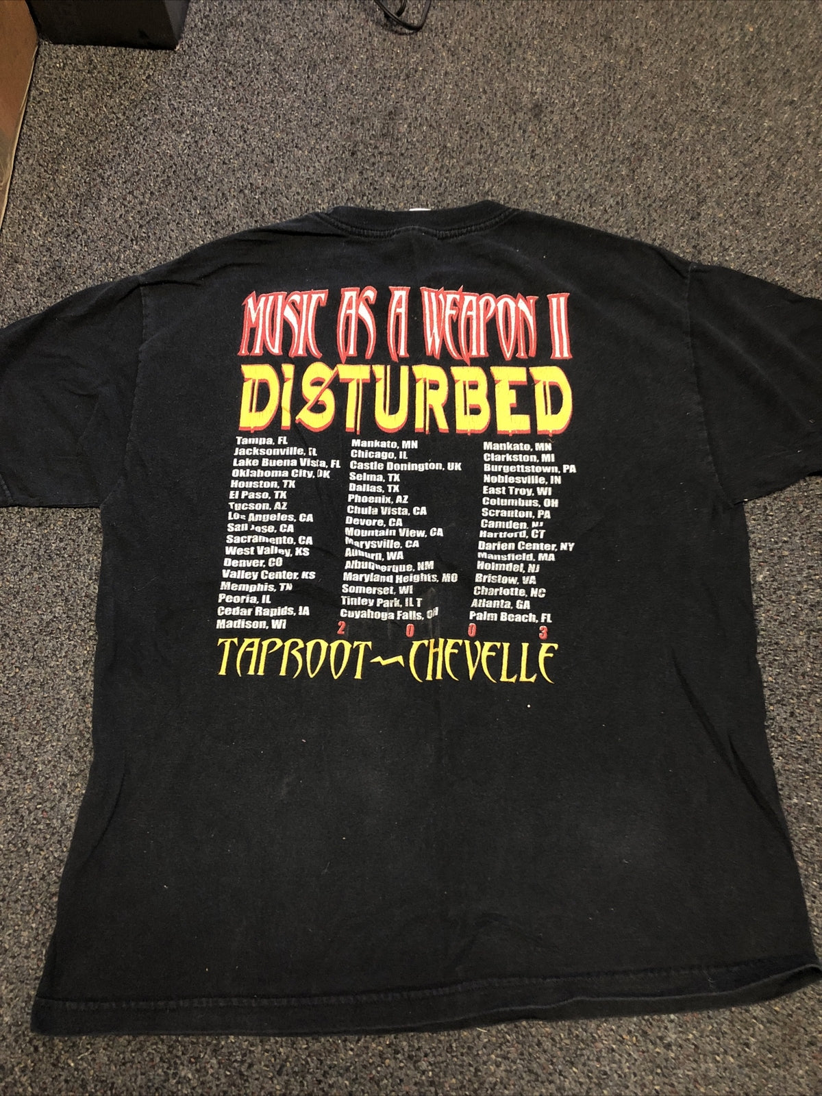 Vintage 2003 Taproot Chevelle Disturbed Music As A Weapon II Tour Shirt Large3