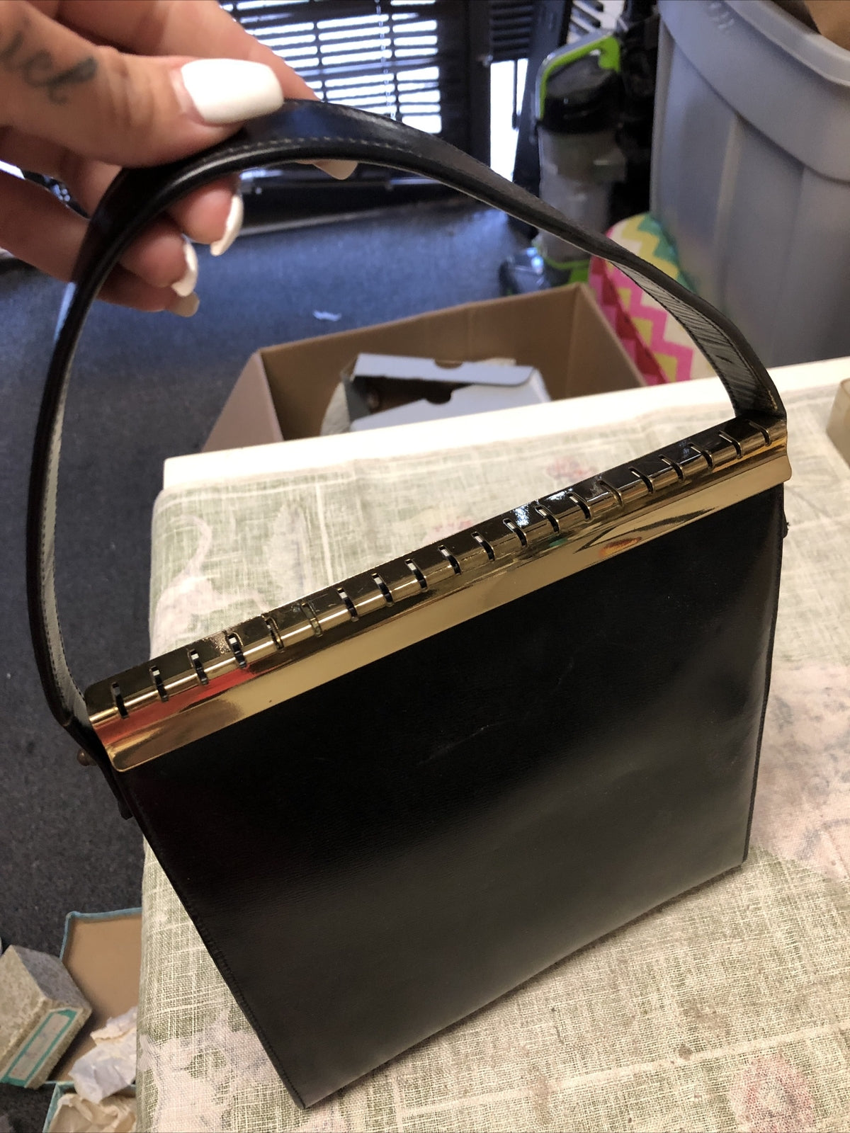 VINTAGE ETRA BLACK EVENING BAG HANDBAG 9”x9.5”1
