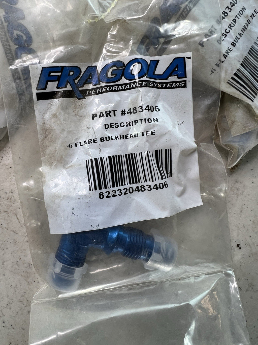 3x Fragola 483406 -6AN Flare Bulkhead Tee Fittings Blue NEW in Bag3
