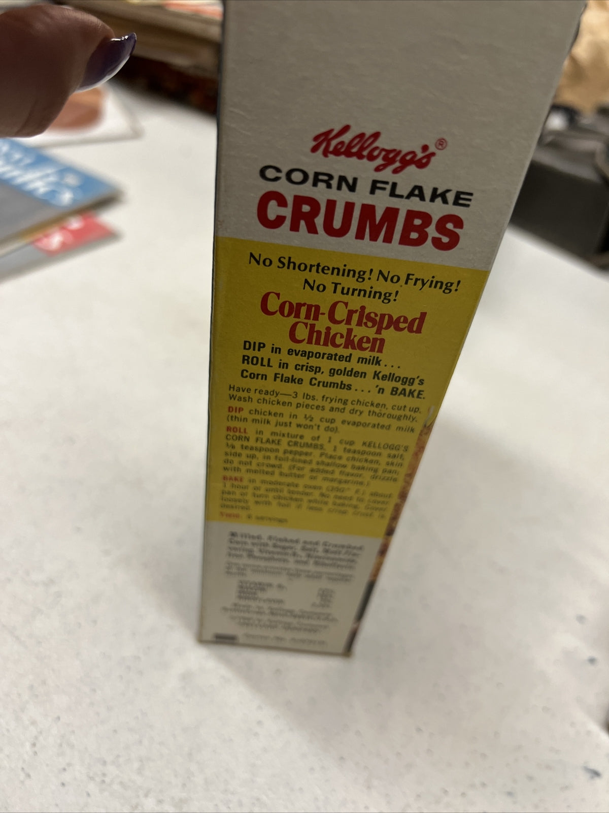 Kellogg’s Corn Flake Crumbs Vintage 1968 Food Box Memoribilia Collectible3