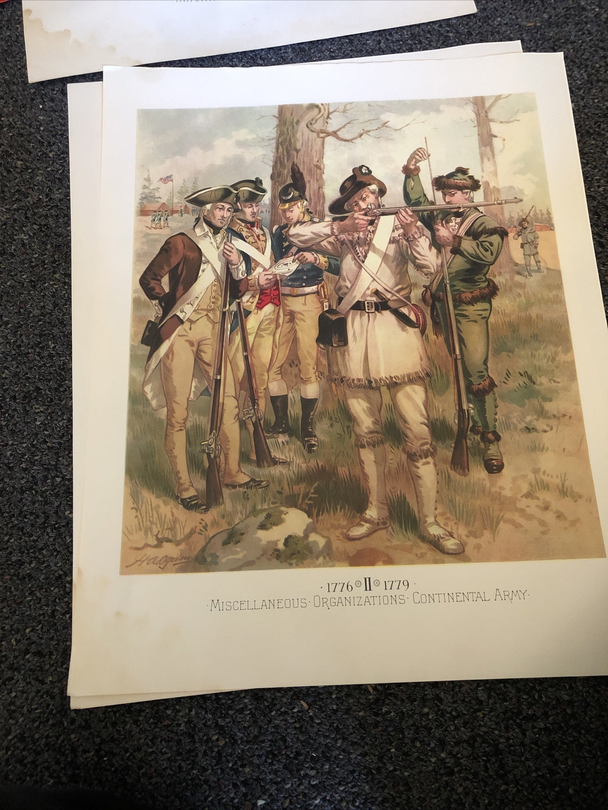 UNIFORMS OF THE UNITED STATES ARMY 4 PRints By H. A. Ogden Stained See Pics2