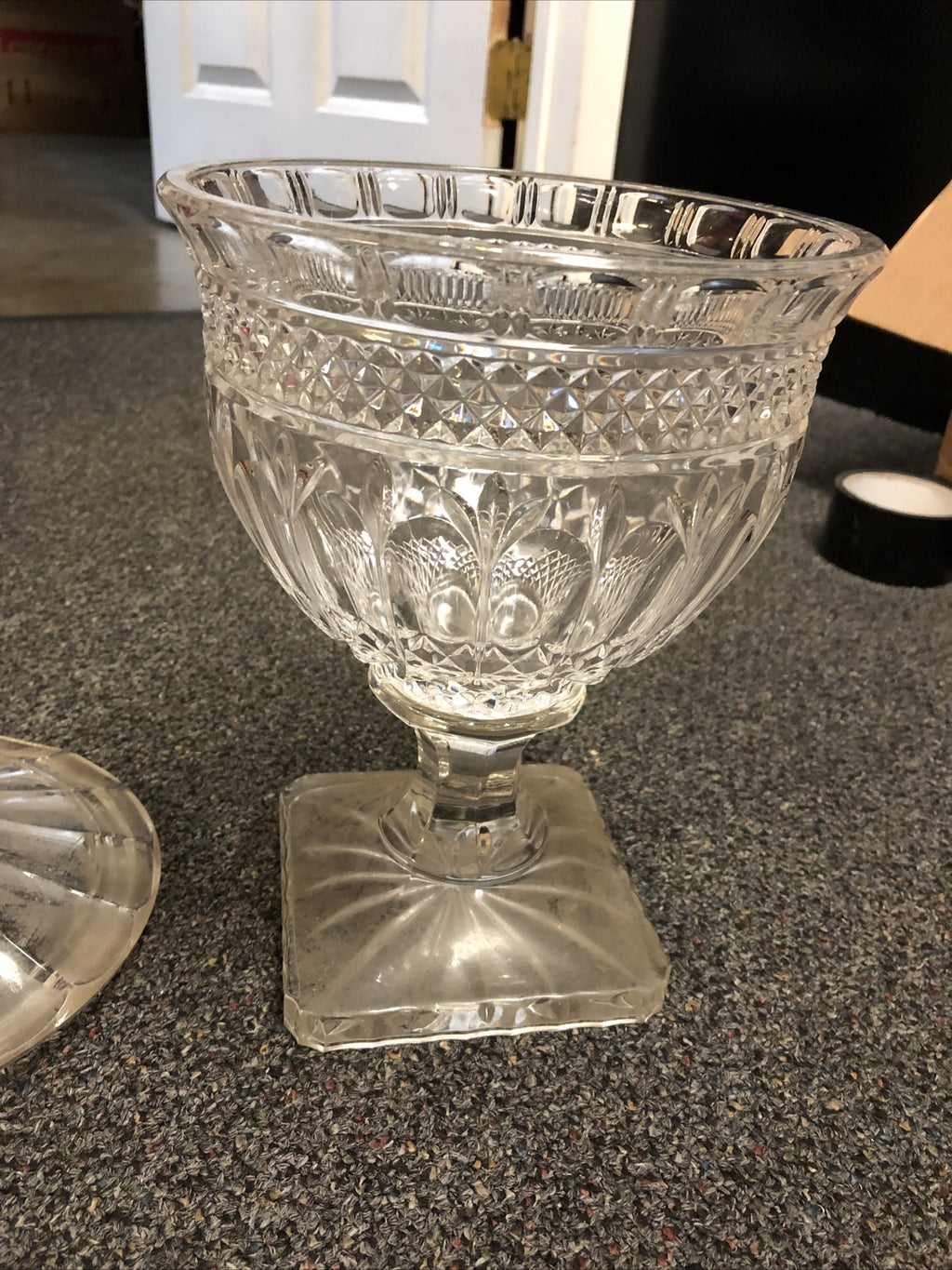 Vintage Crystal Lidded Candy Jar Vase Bowl 15.5” Tall3