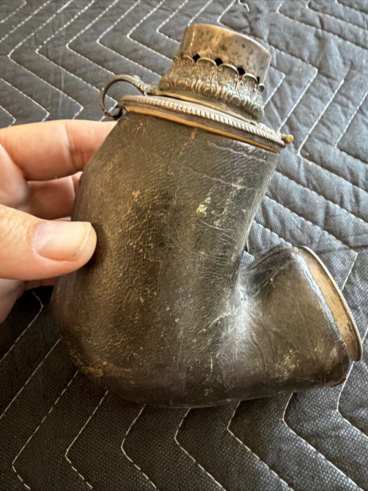 LARGE Antique 1800's hand carved W Sterling Silver meerschaum pipe Horse12