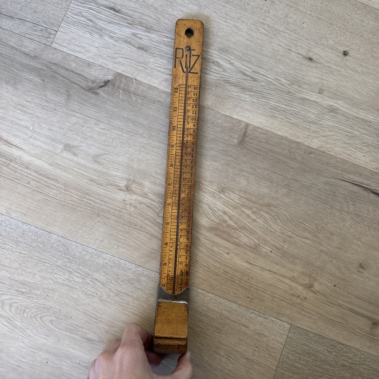 Vintage 1950's RITZ Foot Size Wooden Slide Shoe Sizer Tool USA Still Accurate0