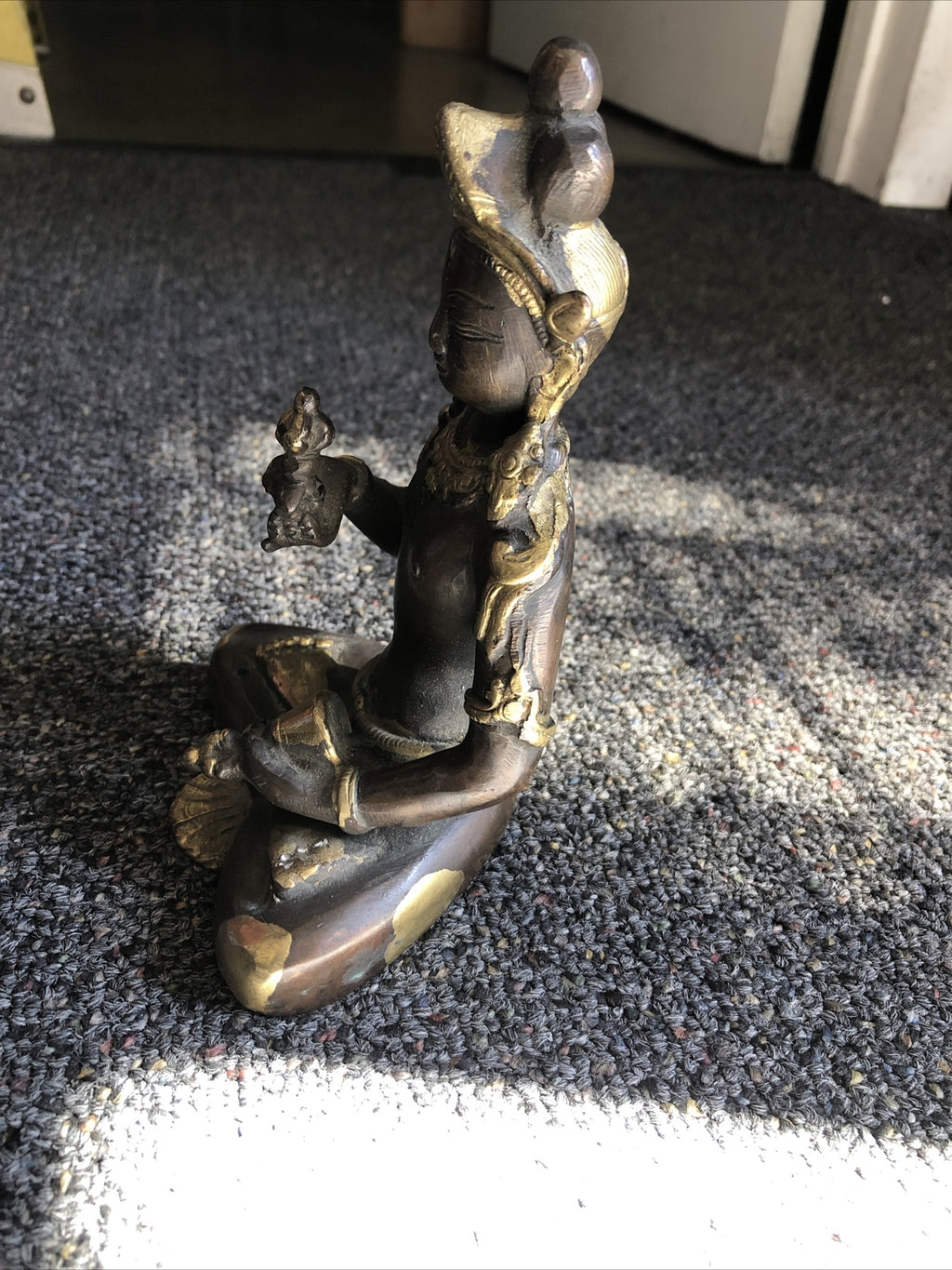 OLD VINTAGE BRONZE BUDDHA STATUE4