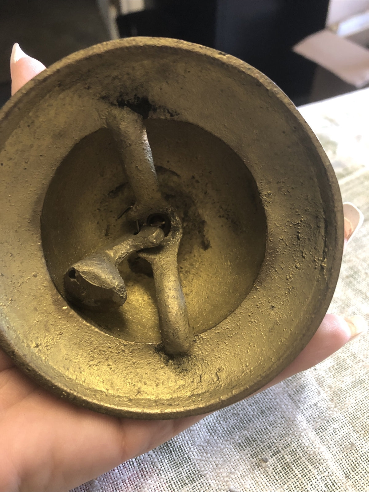Vintage Bronze Bell Tabletop Push Bell Works2