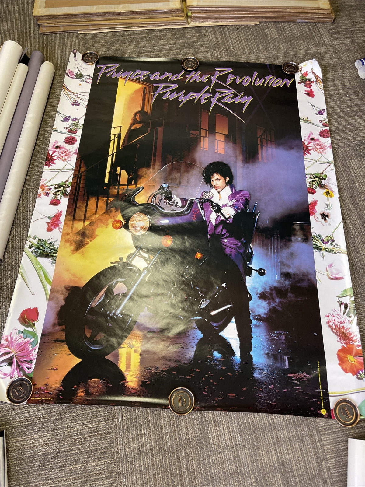 #146 1984 PRINCE Purple Rain Record Subway Promo Poster 60” X 40”0
