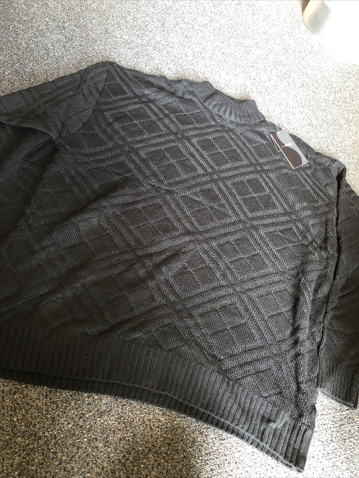 Vintage 90’s NOS Trust Brand - Black Turtle Neck Sweater Size 2XL0
