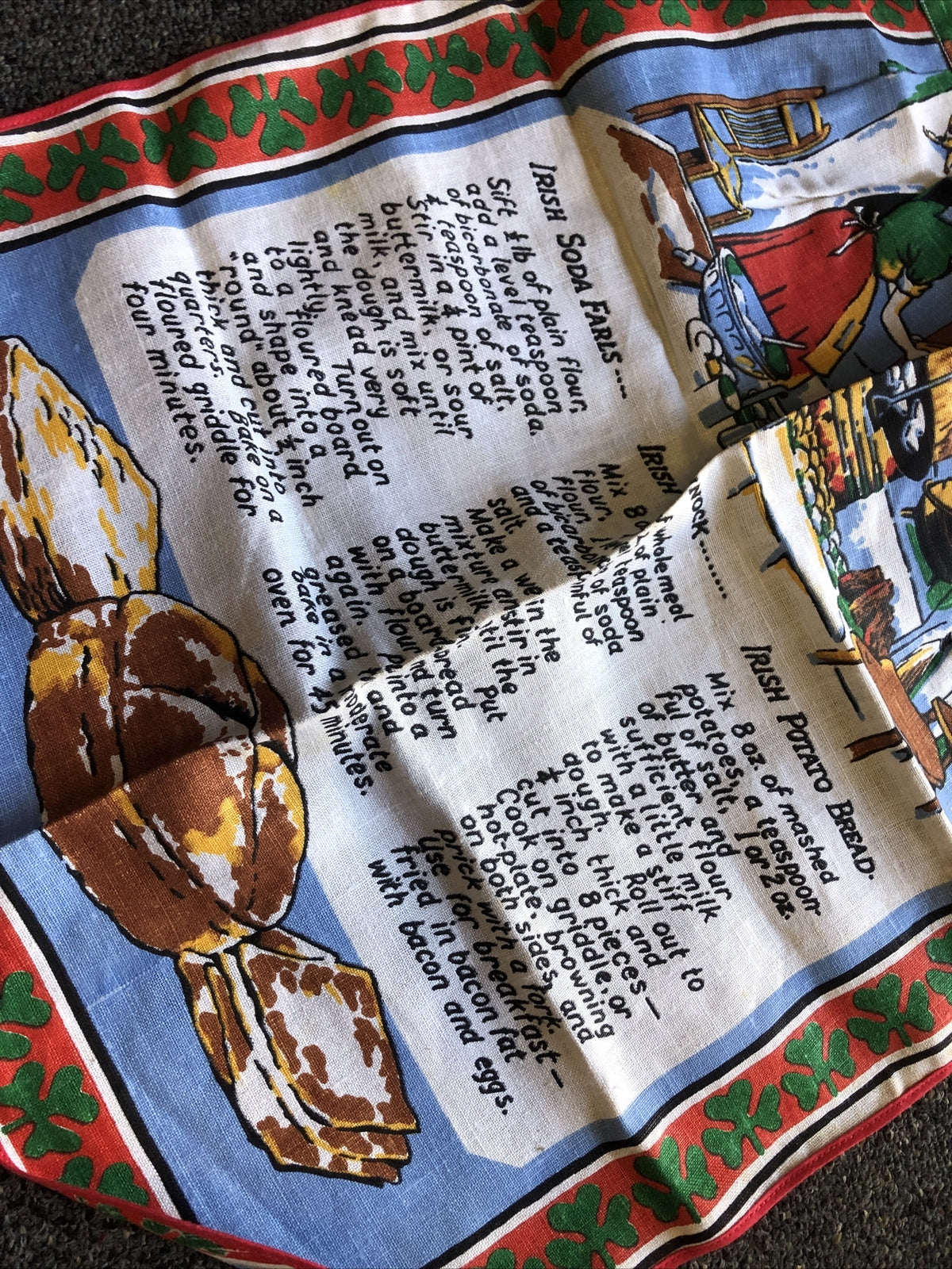 Vintage Tea Towel Apron Traditional Irish Bread Waist Apron2