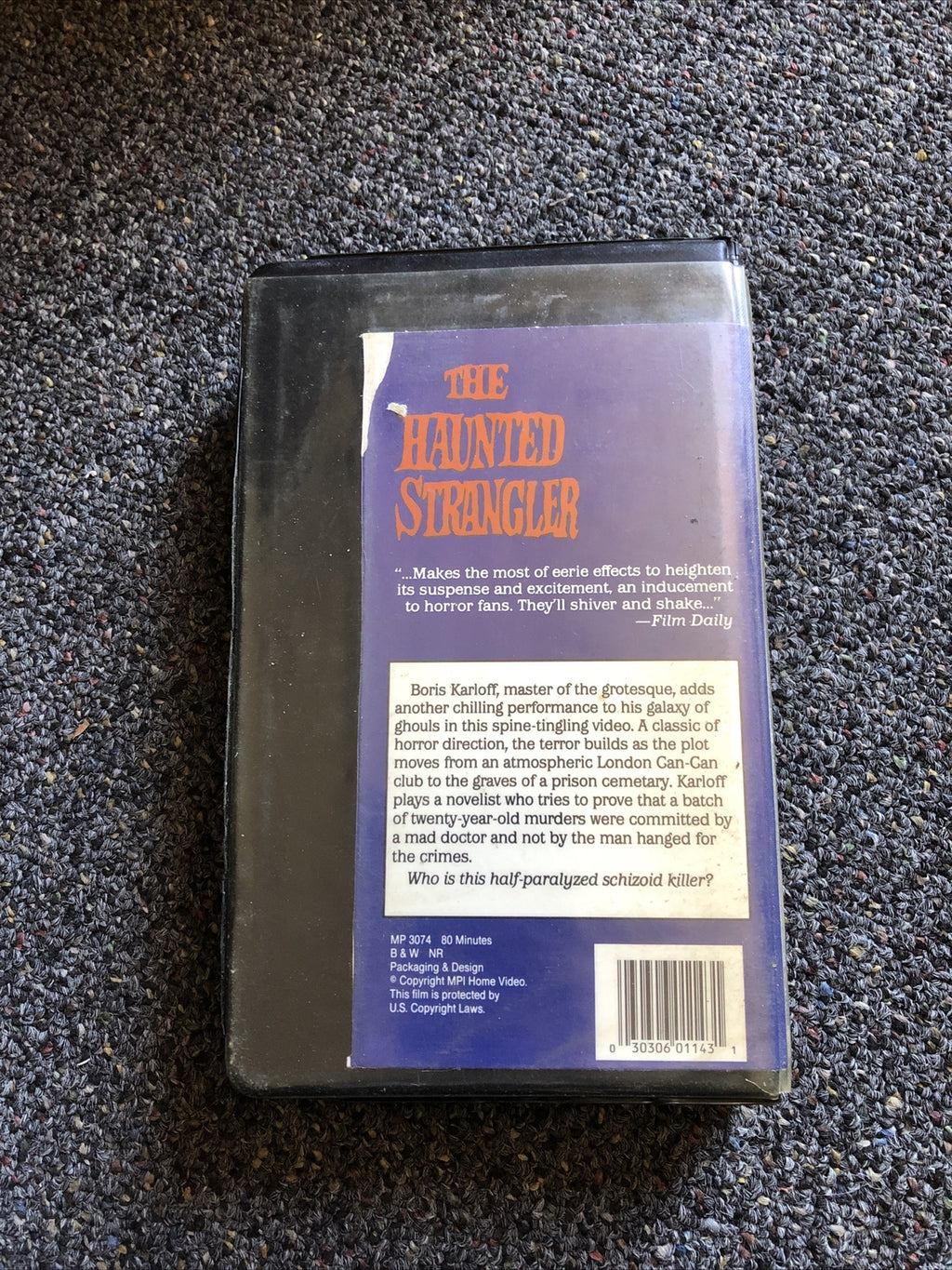 The Haunted Strangler VHS Boris Karloff Collection Horror Gore2