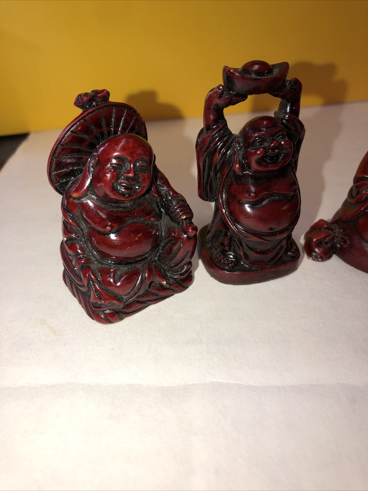 Vintage Red Resin Buddhas- Small Statues- Lot Of 43