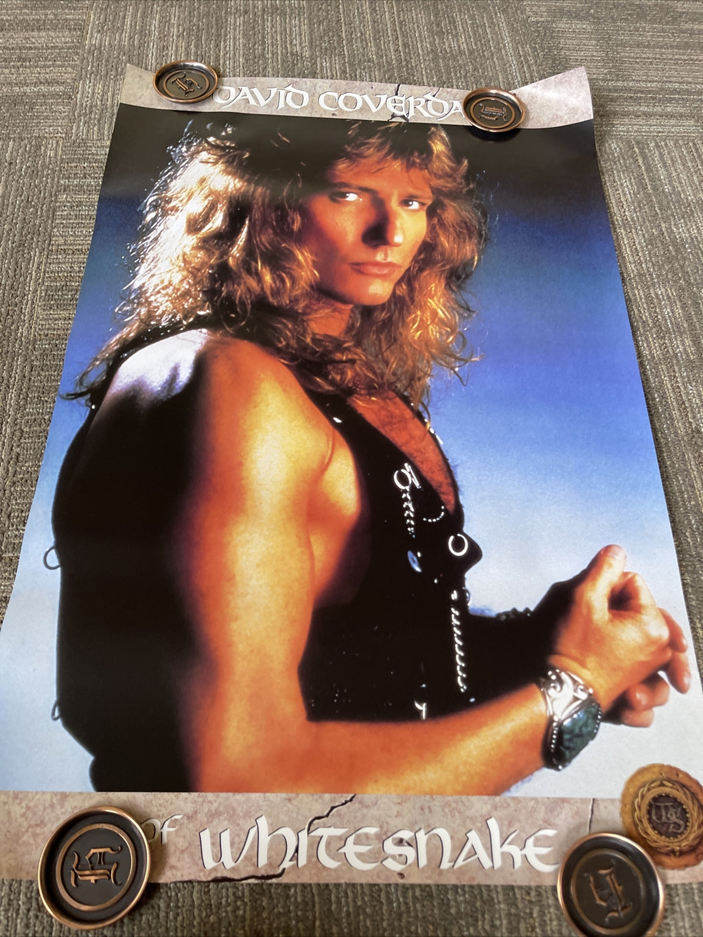 #150 1987 David Coverdale Whitesnake Original Record Store Promo Poster 23 X35”6