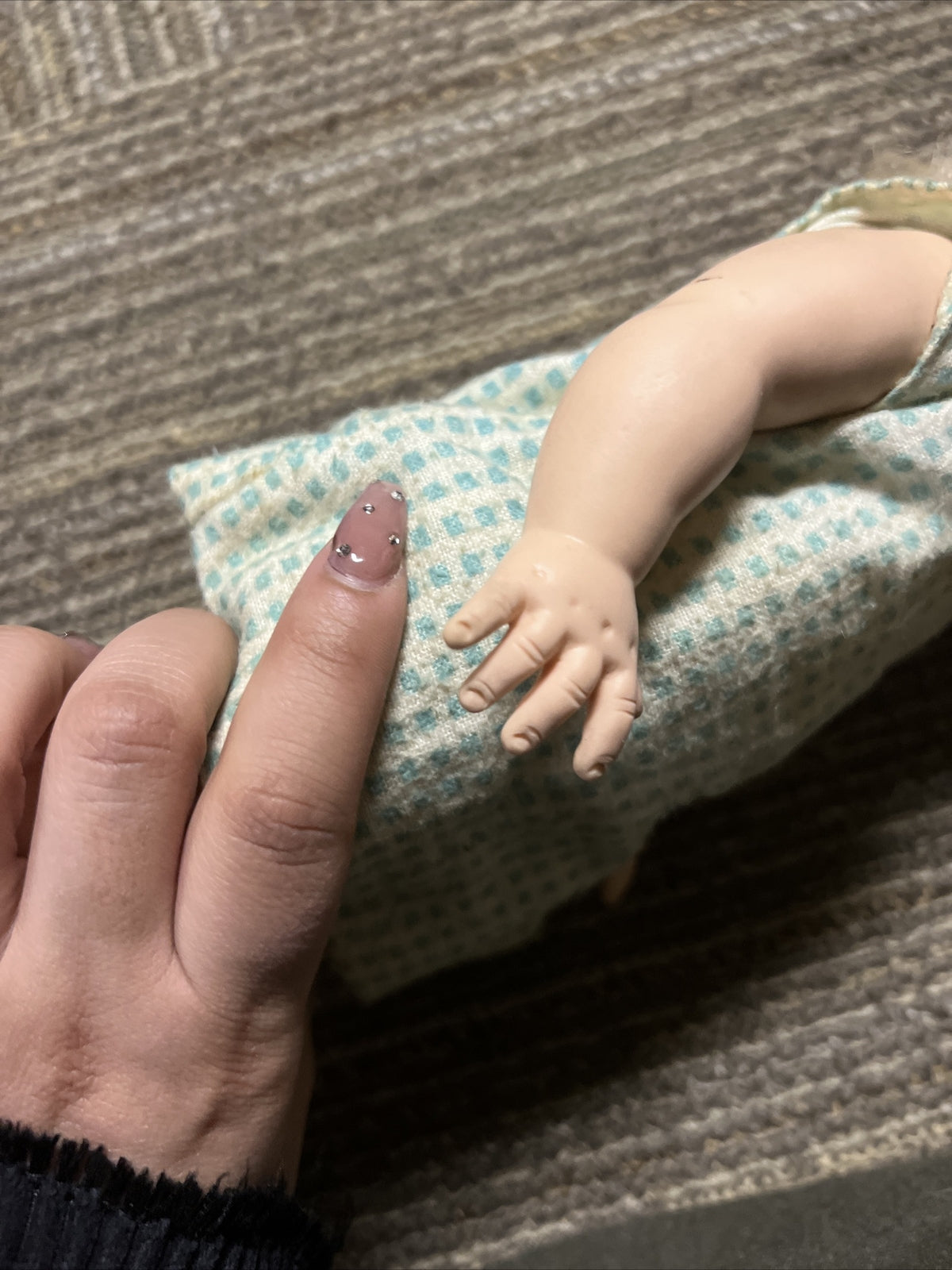 Vintage 1950’s Rubber Plastic Egee Toddler Doll 14p 12.5”9