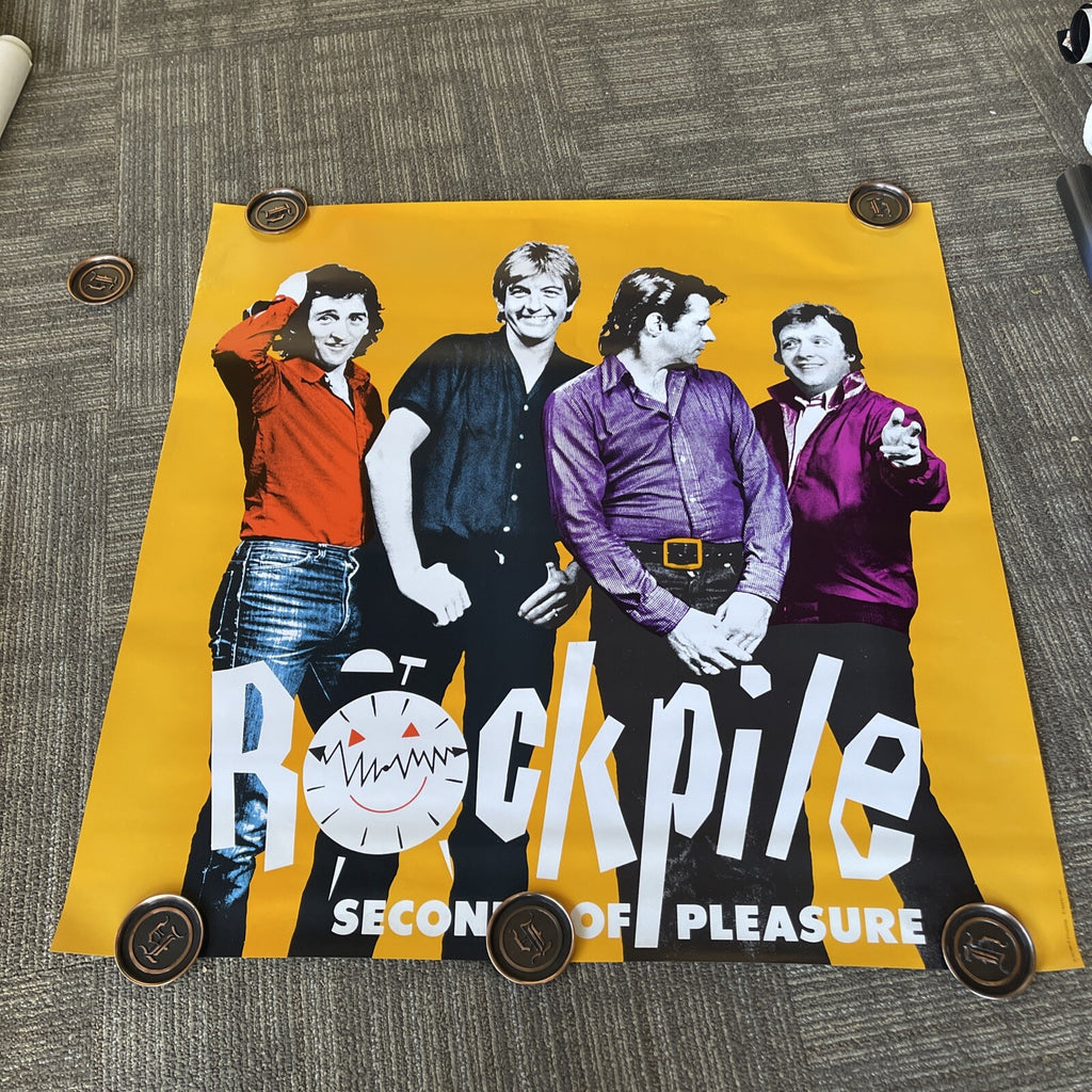 #152 1980 Rockpile Record Store Promo Poster Seconds of Pleasure 36"x36"7