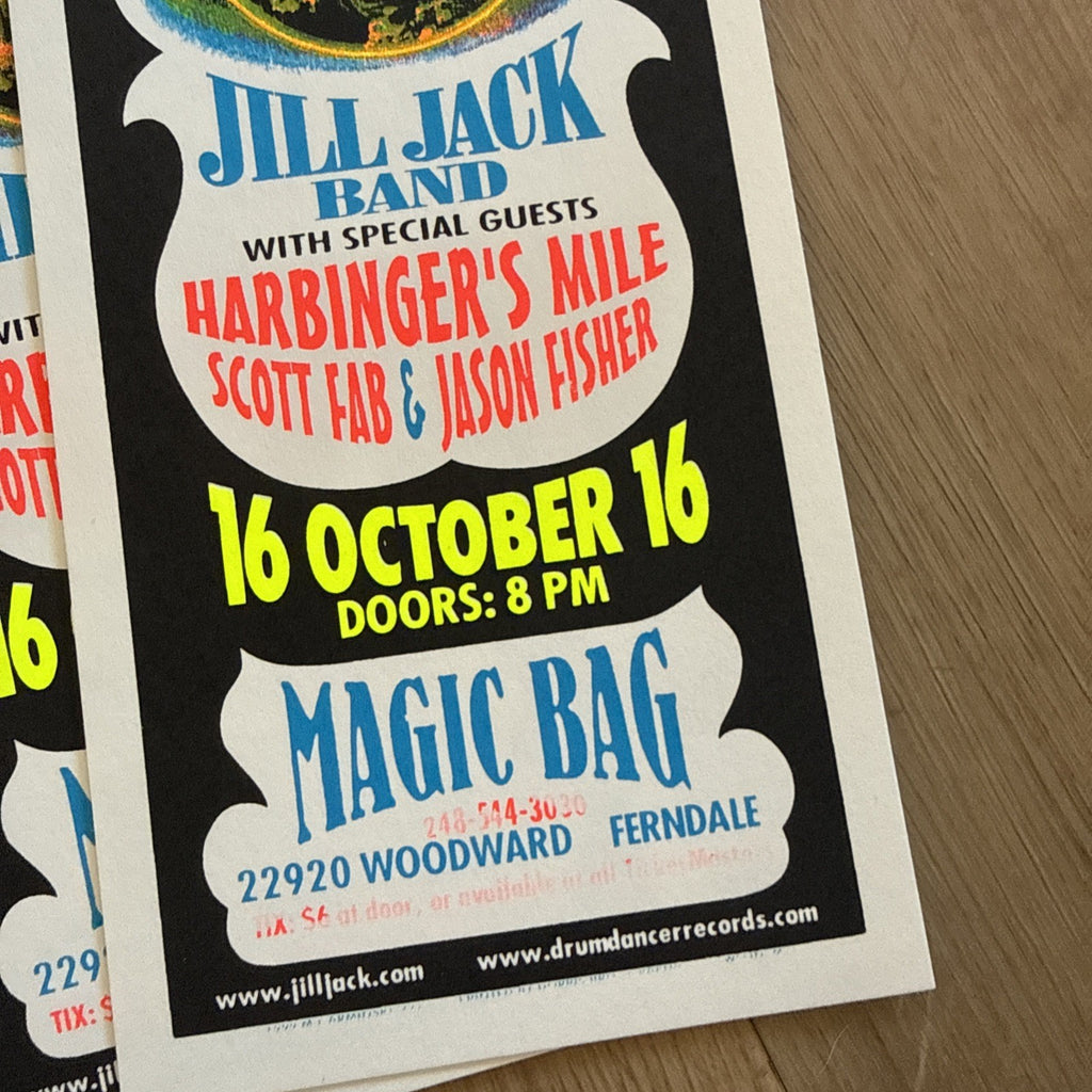 Jill Jack Band Harbinger's Mile Handbill 99 Magic Bag Ferndale Mark Arminski Lot3