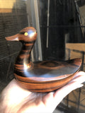 Vintage Carved Wooden Duck Figurine 4”x4.5”0
