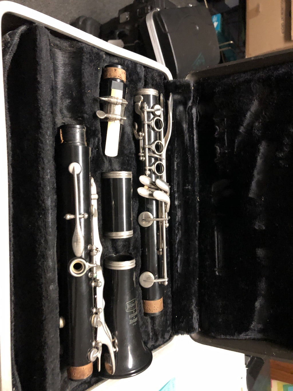 A5 Vintage Selmer Bundy Resonite Black Clarinet w/ Case0