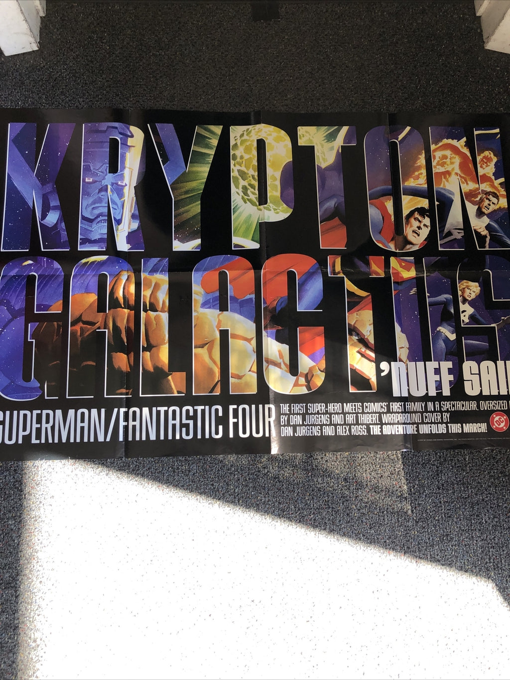 VINTAGE SUPERMAN/FANTASTIC FOUR Krypton Calactus Dc Comics PROMO POSTER0