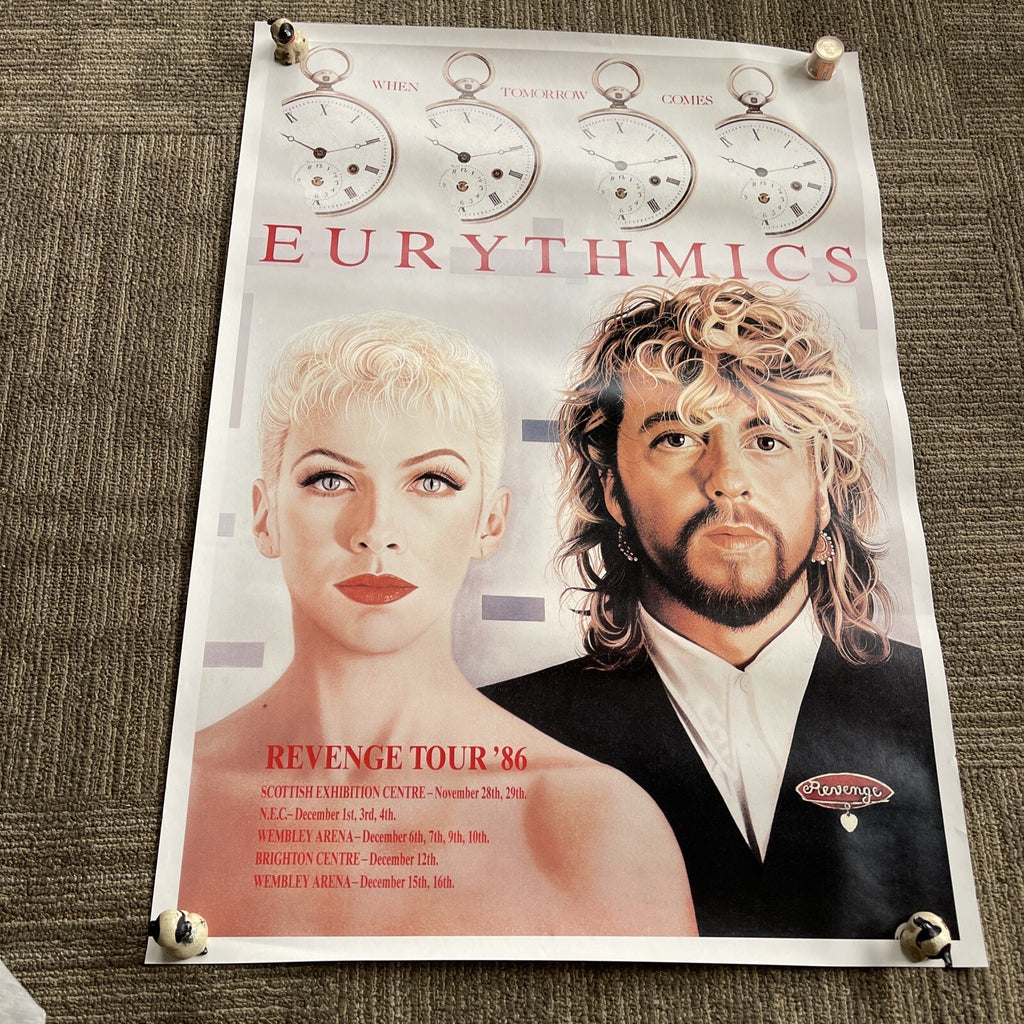 #44 1986 Eurythmics Revenge Tour Record Store Promo Poster 24x34” Annie Lennox0