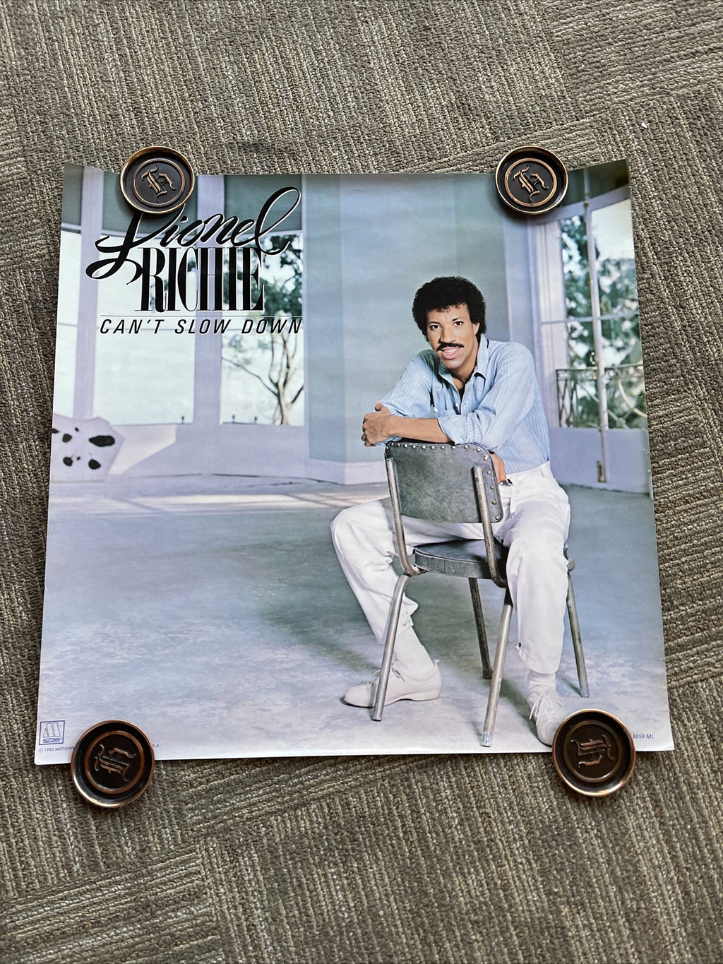 #8 1983 LIONEL RICHIE  Can’t Slow Down Record Store Promo Poster 24”0