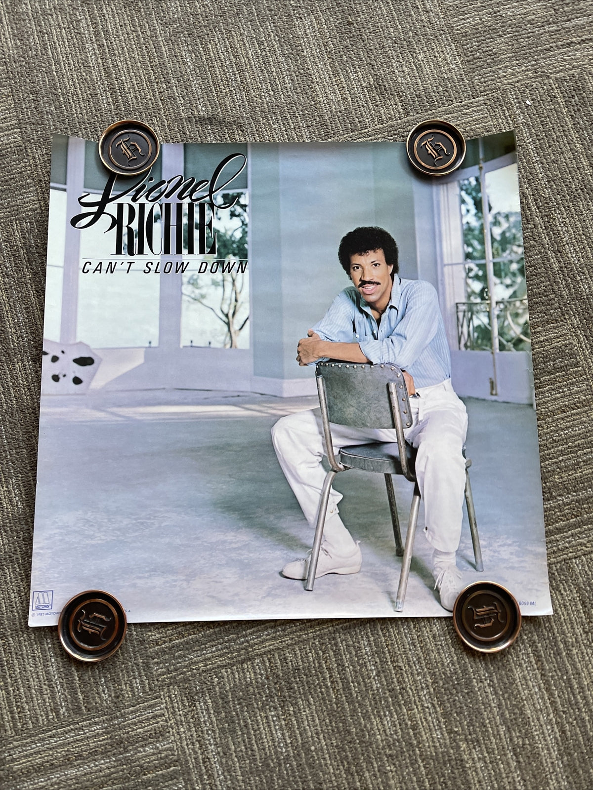 #8 1983 LIONEL RICHIE  Can’t Slow Down Record Store Promo Poster 24”0