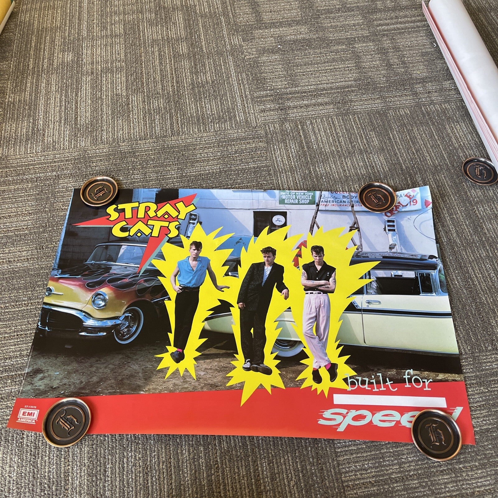 1982 Stray Cats Built For Speed Record Store Promo Poster 20” X 30” #430