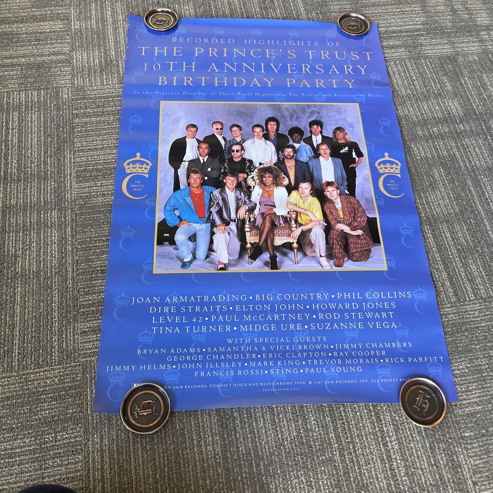 #159 1987 BIG COUNTRY Elton John Princes Trust 10th Anniversary Birthday Poster0