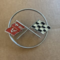 Front Nose Hood Emblem Chrome Flags 1962 Corvette0