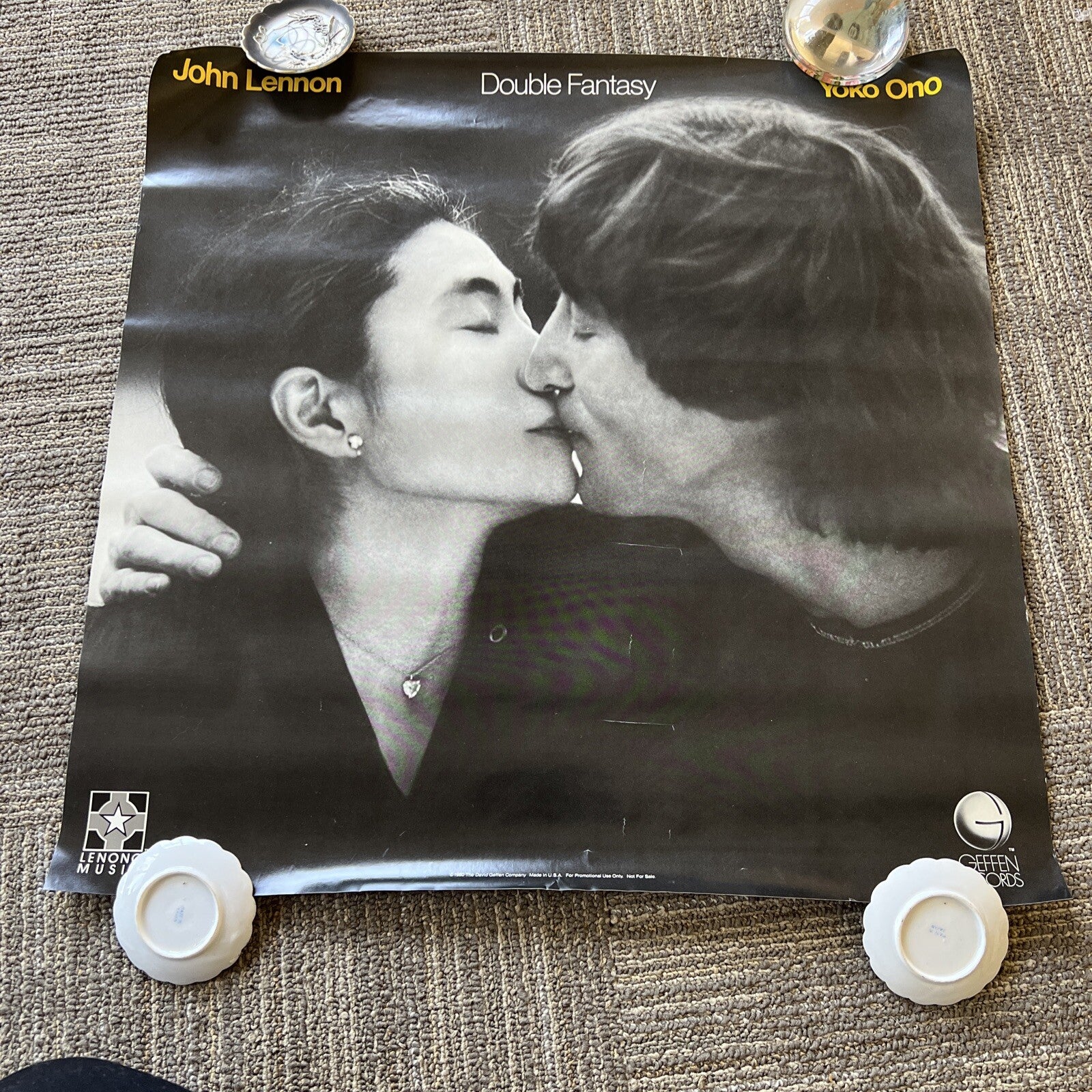 John Lennon and Yoko Ono Double Fantasy 1980 Geffen Records Promo Poster #256