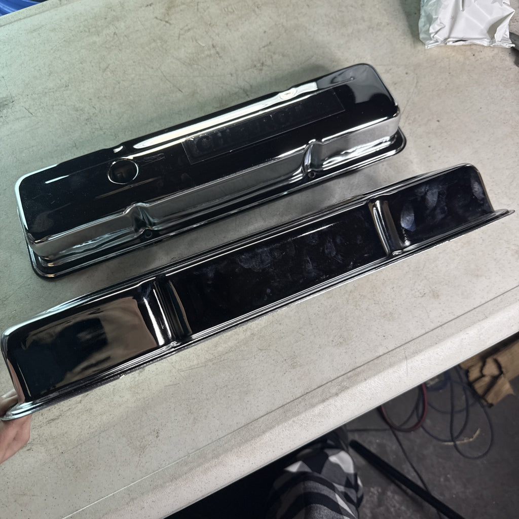 NOS Vintage B&B Performance Small Block Chevy Power SBC Valve Covers Chrome5