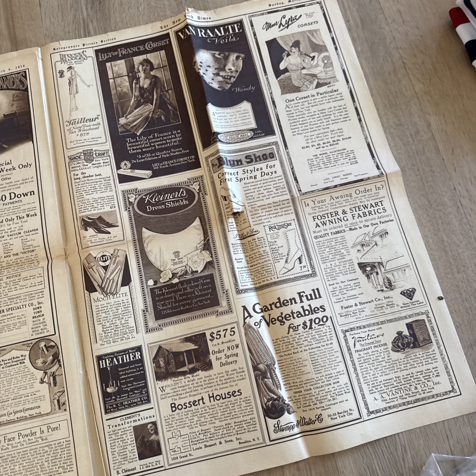 1919 antique NEW YORK TIMES rotogravure PARADE WWI SHIPS ADS FASHION7