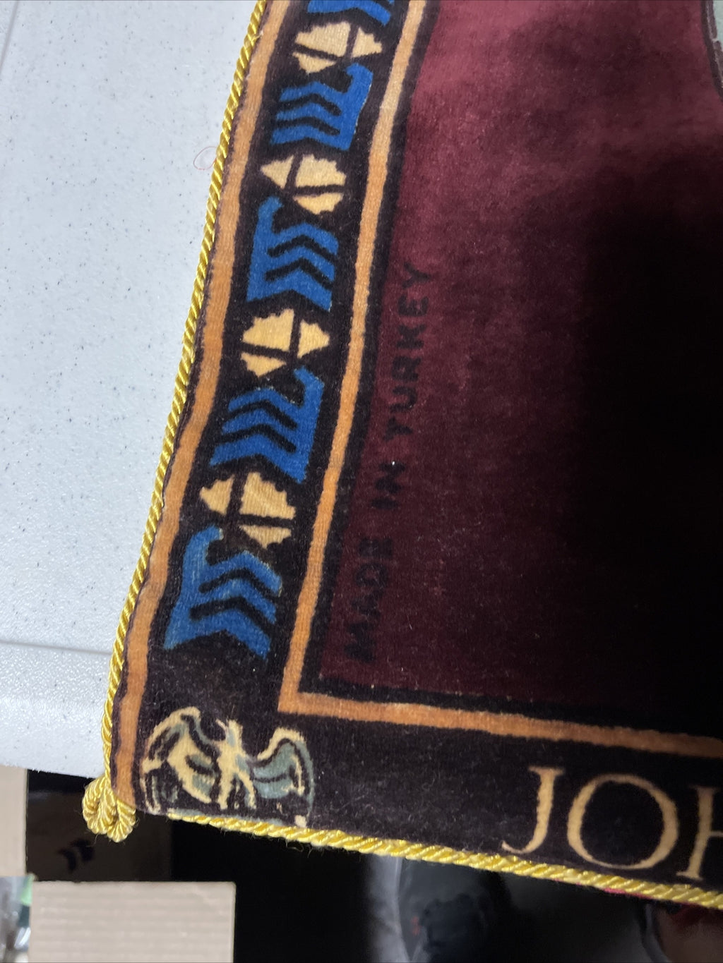 Amazing and Original 1964 John F Kennedy Presidential Banner Velvet 33” X 23”1