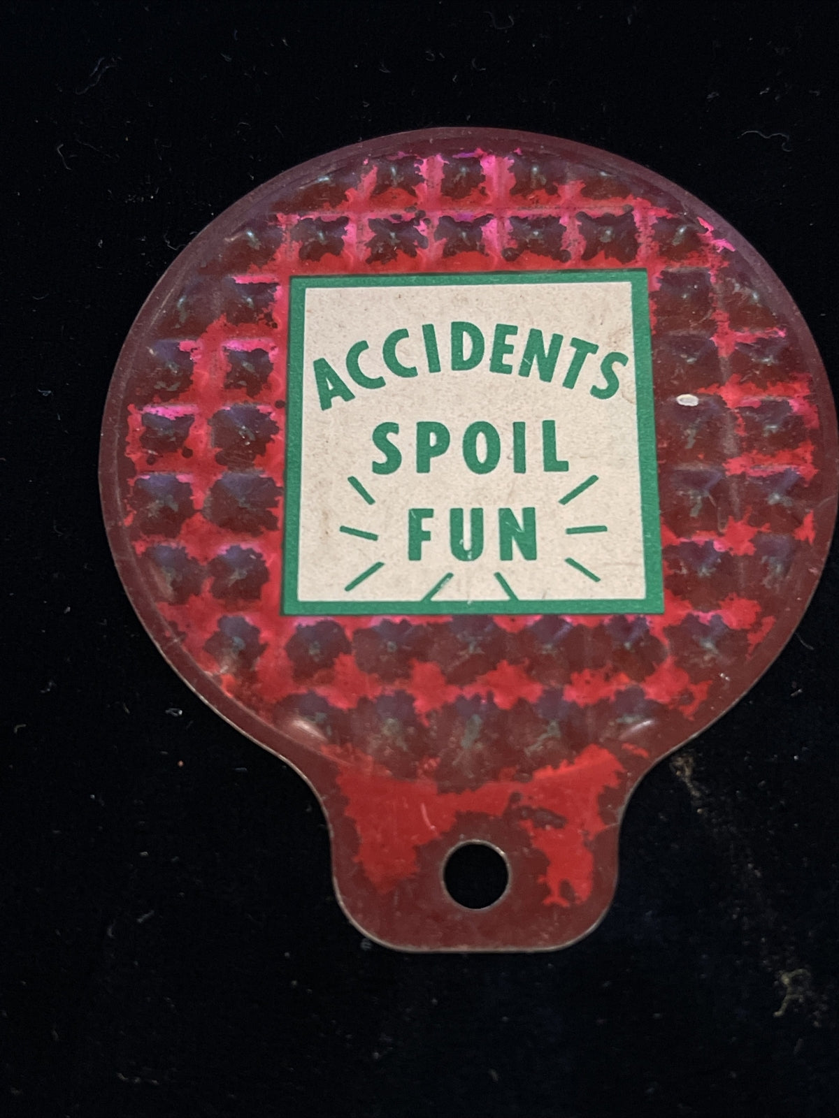 Original Painted Metal Not Porcelain License Plate Topper Sign Safety Embossed0