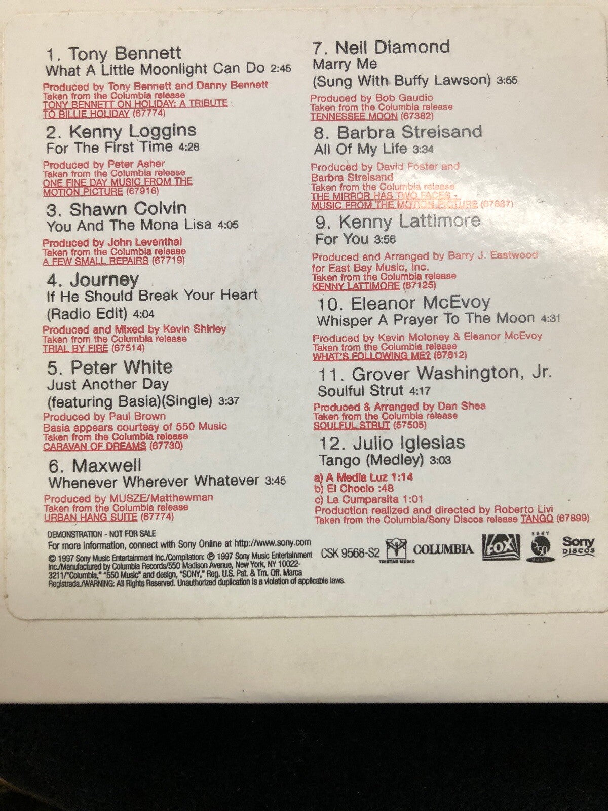 Vtg Rare SET YOUR LOVE AFFAIR TO MUSIC" 1997 12TRX PROMO CD SAMPLER Maxwell +mre1
