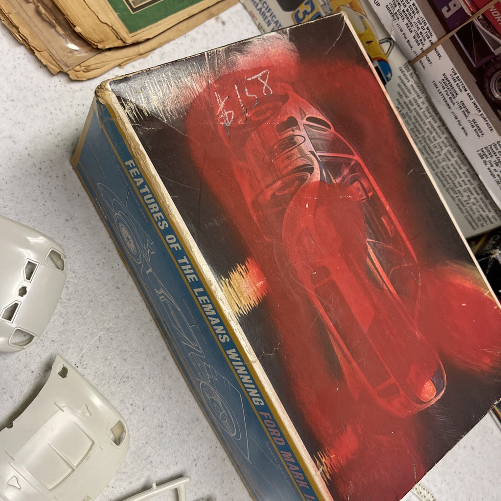 Original AMT Mark II Ford GT Lemans 1st Issue model kit Parts Lot9