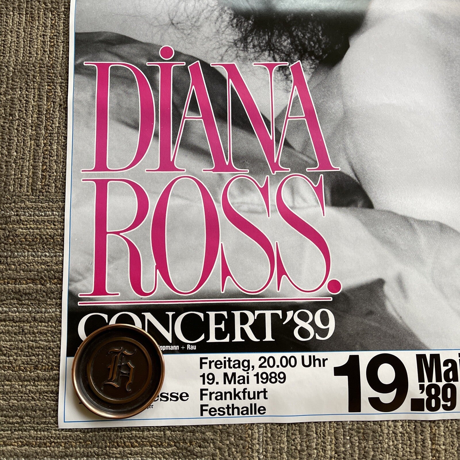#158 1989 Diana Ross Record Store Tour Promo Poster UK 23” X 33”4