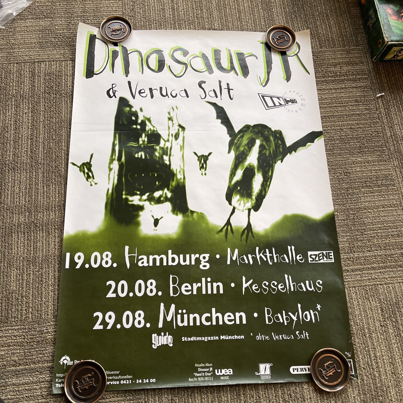 #3 1995 Dinosaur Jr & VERUCA SALT Record Store Tour Promo Poster UK 23” X 33”0