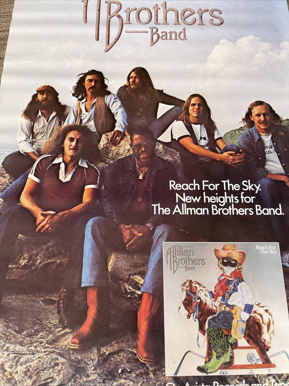 #23 ALLMAN BROTHERS BAND 1980 Reach For The Sky record Promo POSTER 24” X 36”7