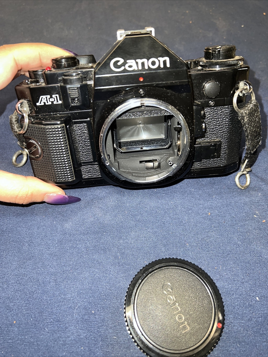 Vintage Canon A-1 A1 35mm SLR Film Camera Black MF Body From JAPAN1