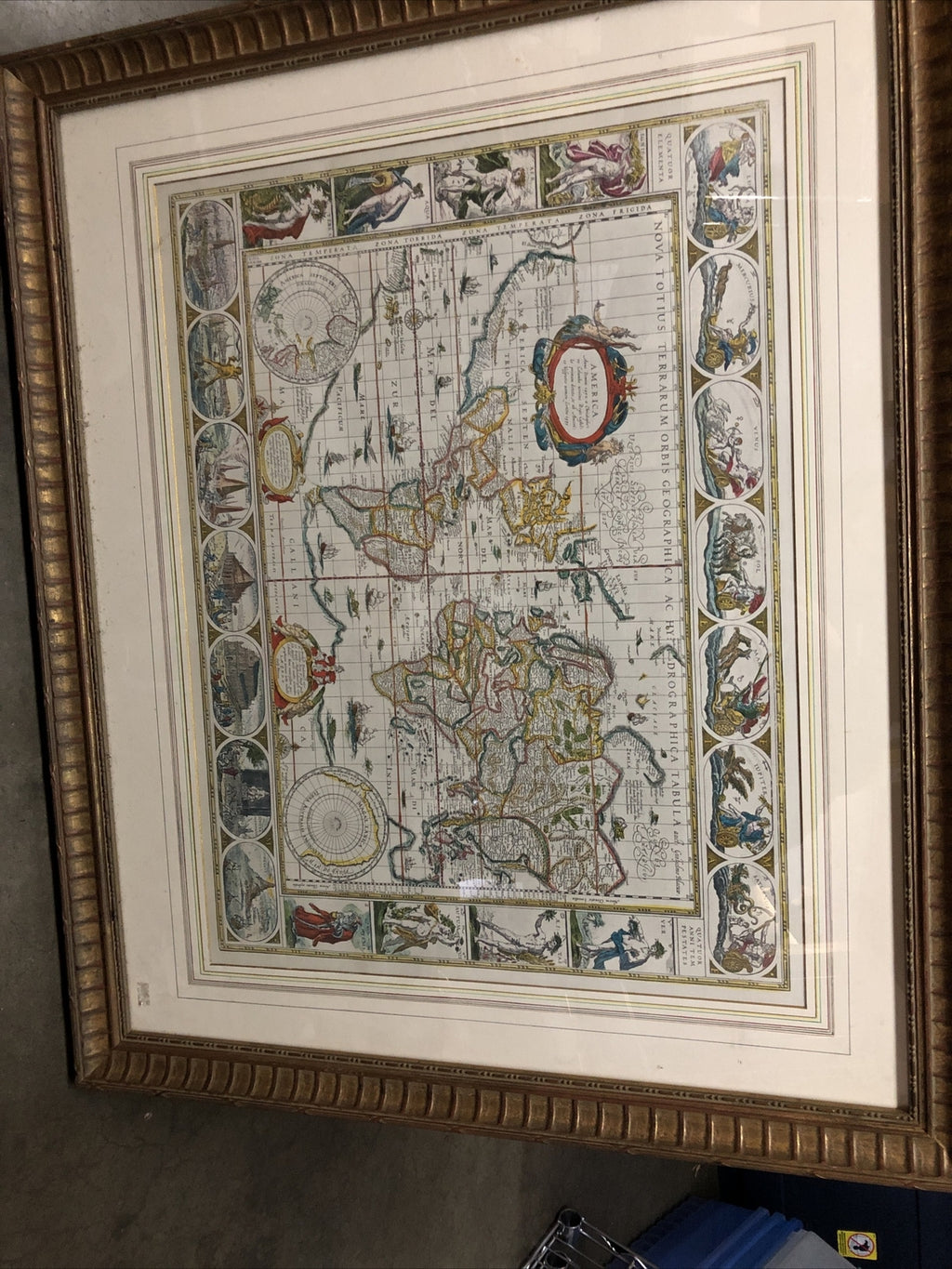 Nova Totius Terrarum Orbis Geographica AC Hydrographica Tabula W Frame 36.5x30.56