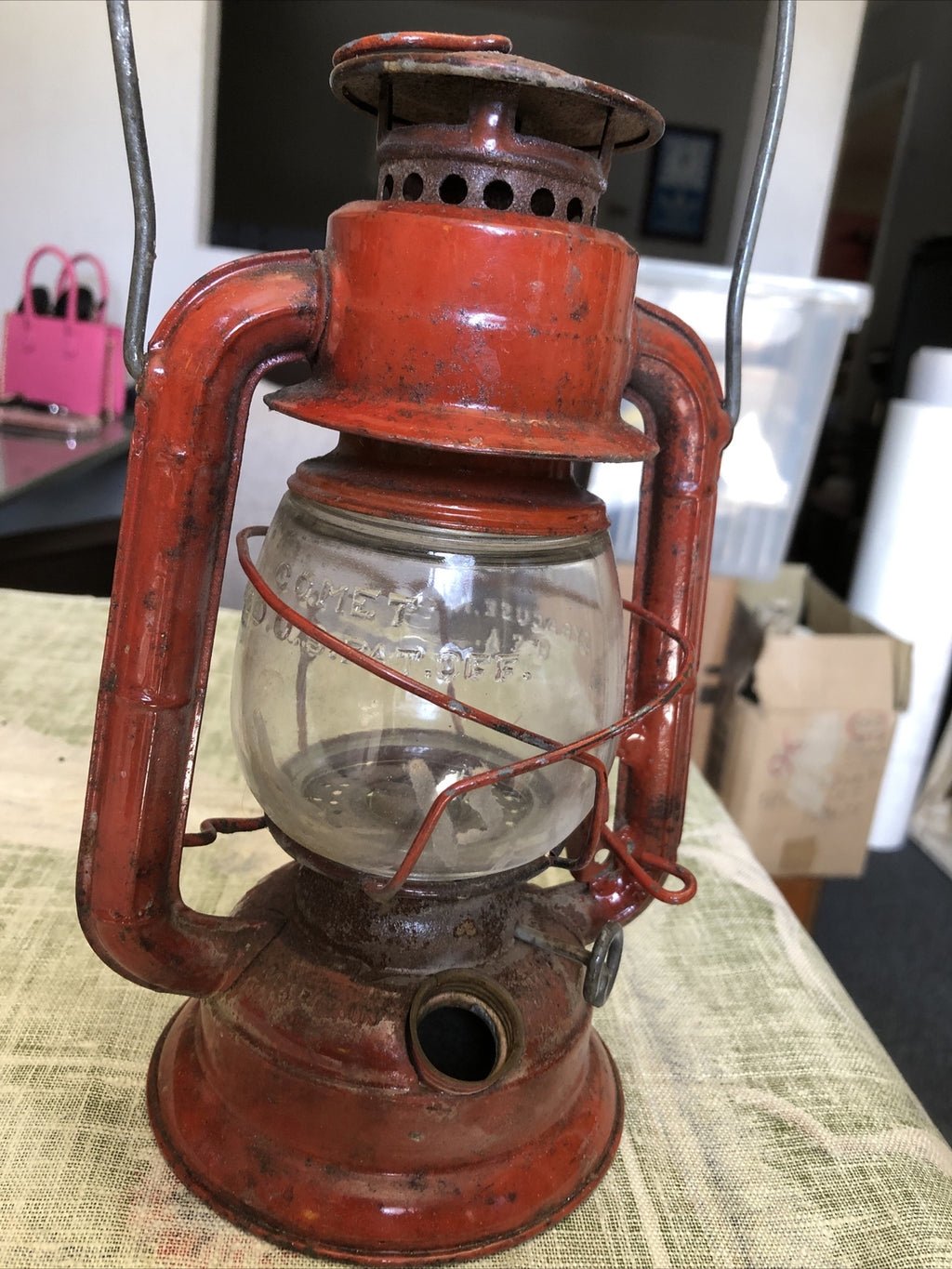 Vintage Dietz Comet Kerosene Lantern Made in USA Missing Cap1