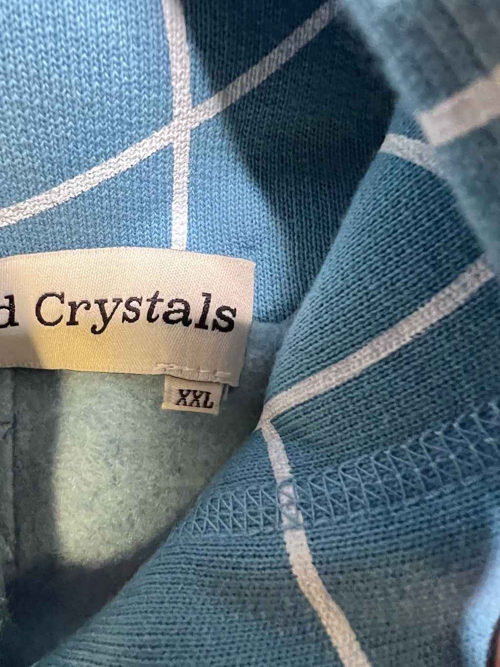 RARE Advisory Board Crystals XXL Hoodie Blue Grid 3D Streetwear Pullover ABC3