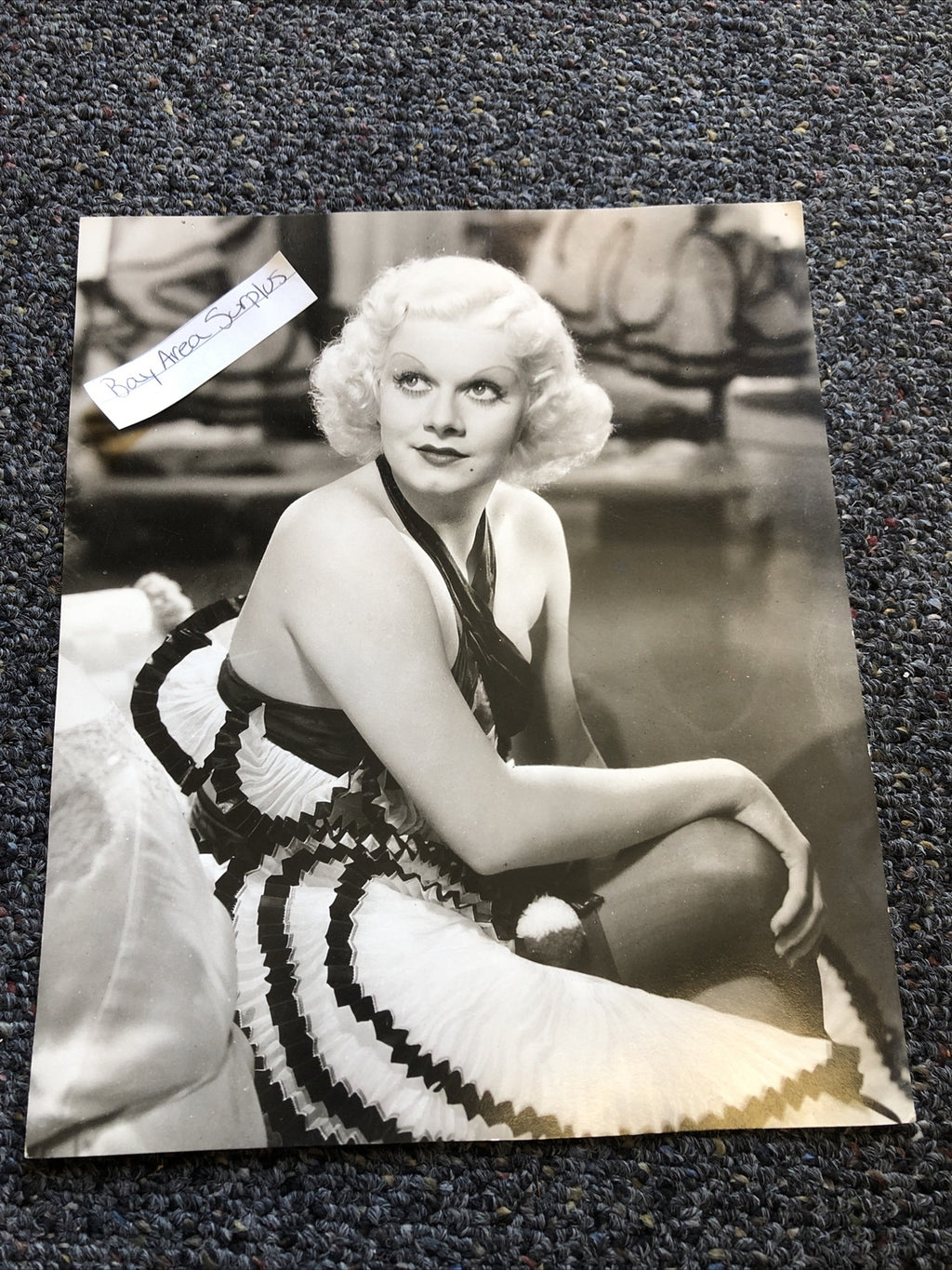 RARE Original Vintage Photo Of JEAN HARLOW Unpublished 9”x7.5”0