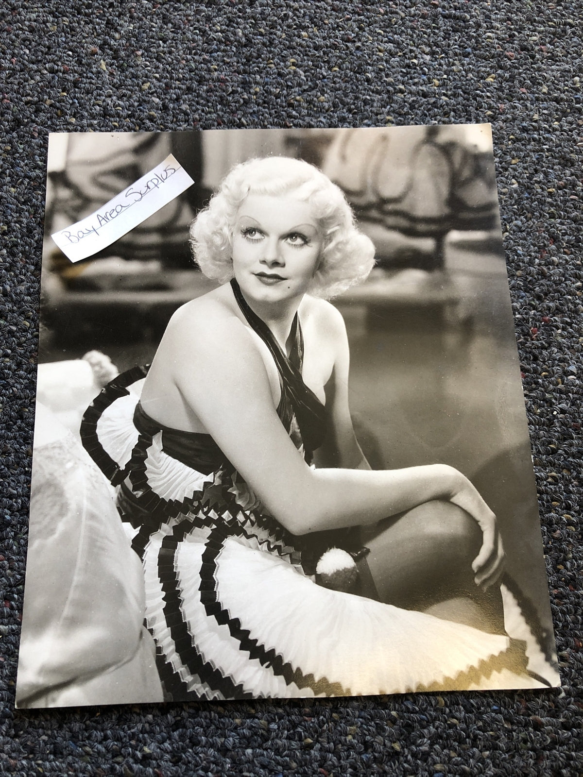 RARE Original Vintage Photo Of JEAN HARLOW Unpublished 9”x7.5”0
