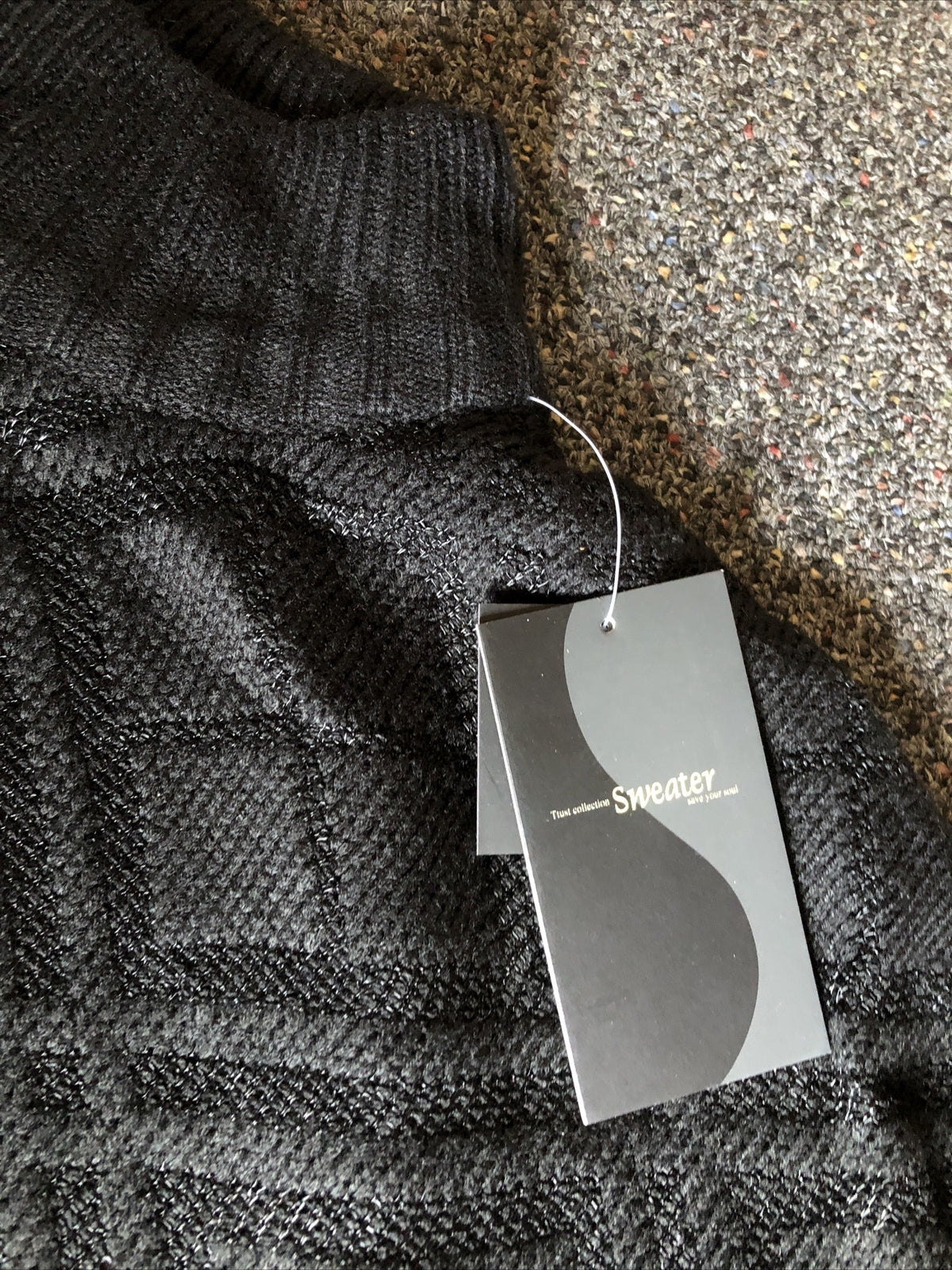 Vintage 90’s NOS Trust Brand - Black Turtle Neck Sweater Size 2XL1